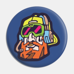 Red Beard Cartoon Head Pin