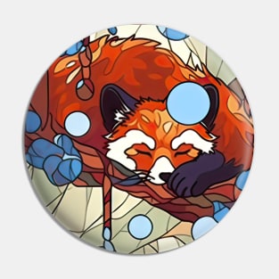 Two cute sleeping red pandas pattern Pin