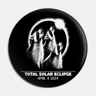 Raccoons Total solar eclipse 2024 Pin