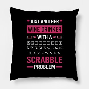 Wine Drinker Scrabble Pillow