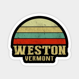 WESTON VERMONT Vintage Retro Sunset Magnet