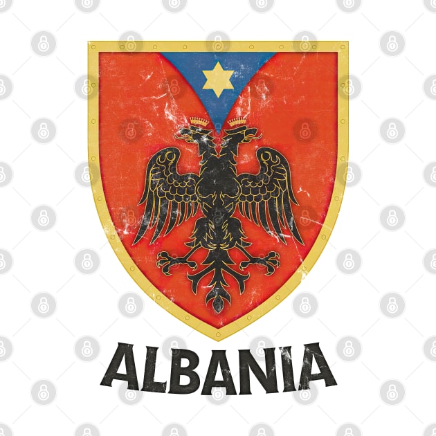 Albania / Faded Vintage Style Eagle Crest Design by DankFutura