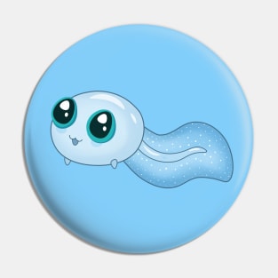 Funny blue tadpole Pin