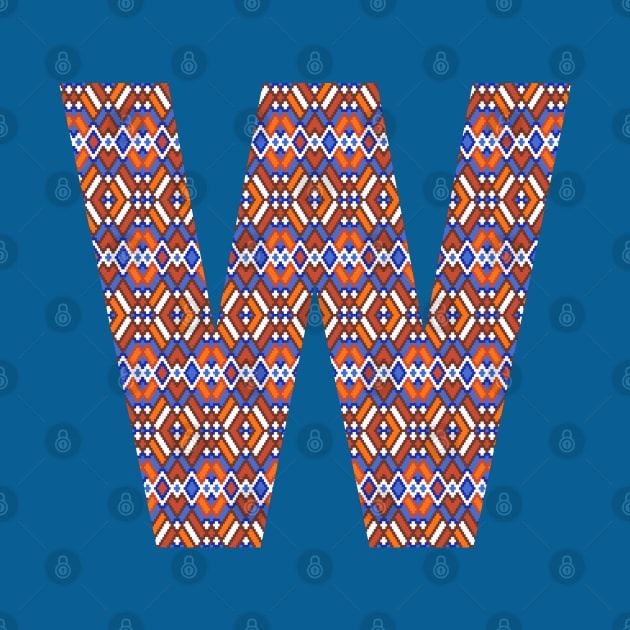 Monogram Letter W- geometric pattern by RinaMosaics