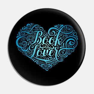 Book Lover Typography Heart for Readers, Writers Pin