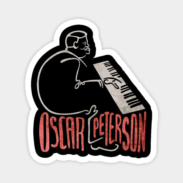 Oscar Peterson Jazz Piano Icon Magnet by Lix