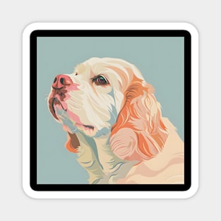 Retro Clumber Spaniel: Pastel Pup Revival Magnet