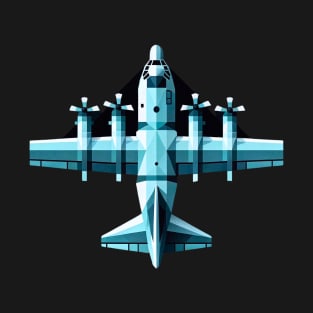 Tactical Transport | Geometric C-130 Hercules Tee T-Shirt