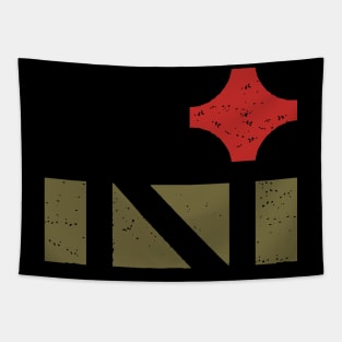 North Star Letter N Red and Gold Tapestry