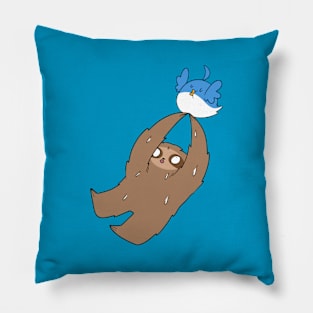 Sloth Flying Away with Chubby Bird Pillow