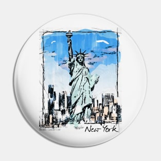 NEW YORK Manhattan The Bronx Brooklyn Queens Staten Island - Pop Art Pin