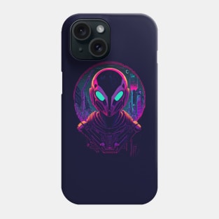 Alien Robot Synthwave Phone Case