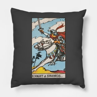 Knight of swords tarot card Pillow