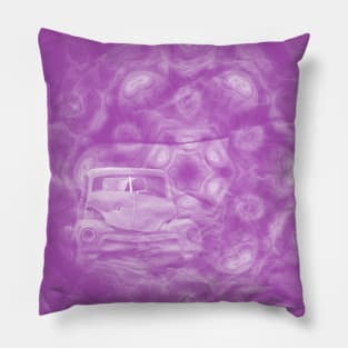 car wreck exploding from fractured purple fractal Pillow