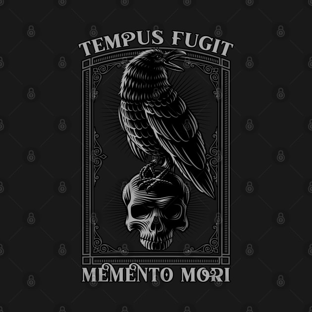 Tempus Fugit Memento Mori Latin Phrase Gift by grendelfly73