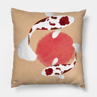 fish koi illustration Pillow