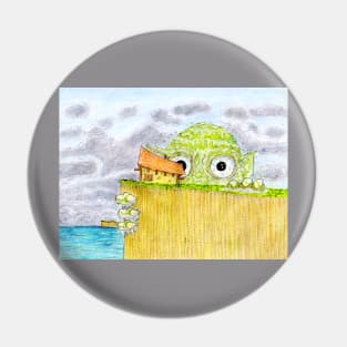 Cliff Climbing Sea Monster Pin