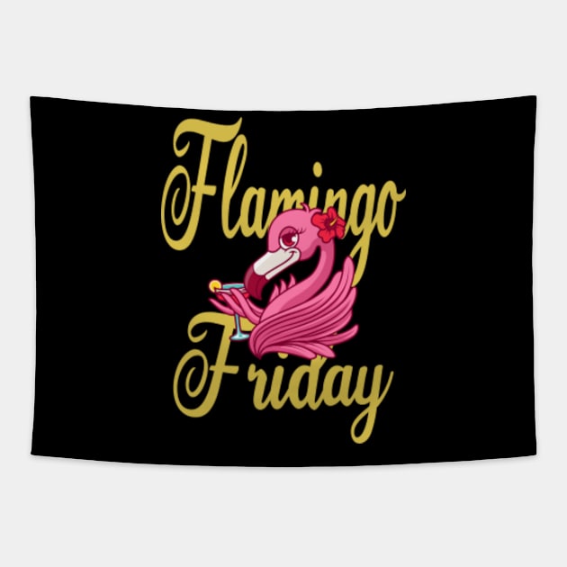 Flamingo Friday Tapestry by FromBerlinGift