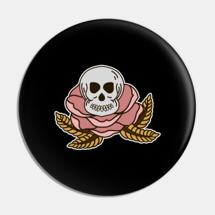 Rose skull Pin