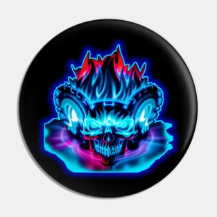 Flaming Skull Pin