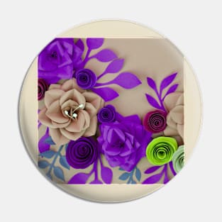 Purple Flowers Art Pin