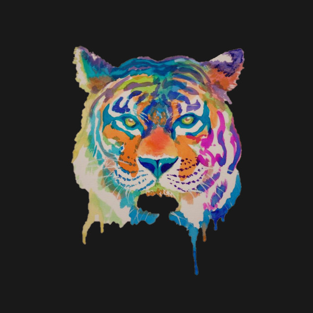 Disover Dripping Paint Tiger - Tiger - T-Shirt