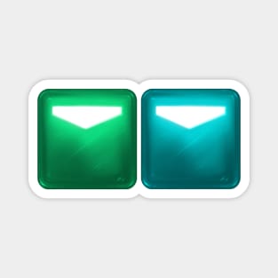 Beat Saber Blocks - Sea Green & Cerulean Blue Magnet