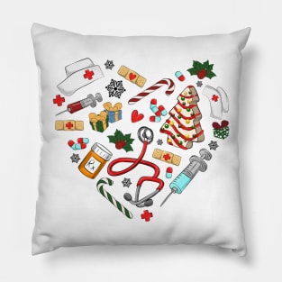 Heart Medical Nurse Christmas Pillow