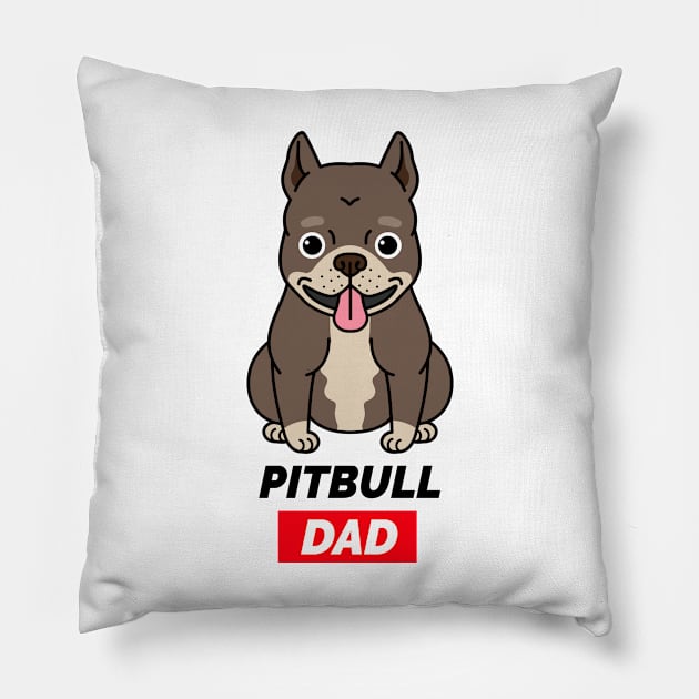 Pitbull Dad - Pitbull Owner, Puppy Lover Pillow by Rachel Garcia Designs