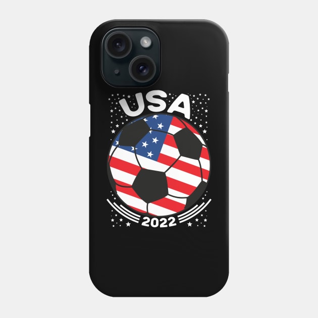 USA Flag Soccer Fans Shirt, USA American Flag Sports Soccer Ball Phone Case by mcoshop
