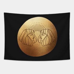 Gemini Girls Metallic Gold Tapestry