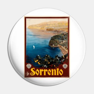 Sorrento, Italy - Vintage Travel Poster Design Pin