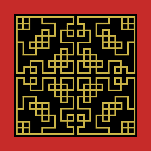 Black Gold Chinese Ornament Pattern by ernstc