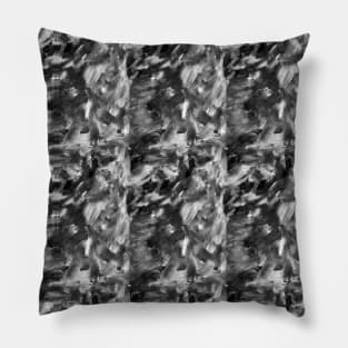 Abstract checkered monochrome black-white art background. Acrylic painting on canvas with color texture, paint brush strokes. Modern, contemporary art, impressionism. Design for fabric, textiles, wallpapers, covers, packaging, wrapping paper. Pillow