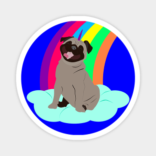 Pugicorn on a cloud Magnet