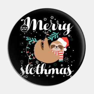 Womens Merry Christmas Slothmas Sloth Lovers Pin