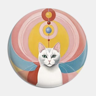 Hilma af Klint's Whimsical Catopia: Abstract Feline Harmony Pin