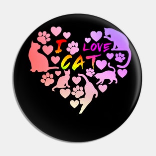 Cat Love: Playful and Cute Cat Design Pin
