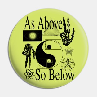 As Above So Below - Psychedelic Sacred Geometry Yin & Yang Pin