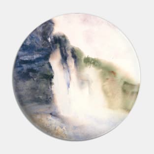 Tundra Falls Watercolor Painting Pin