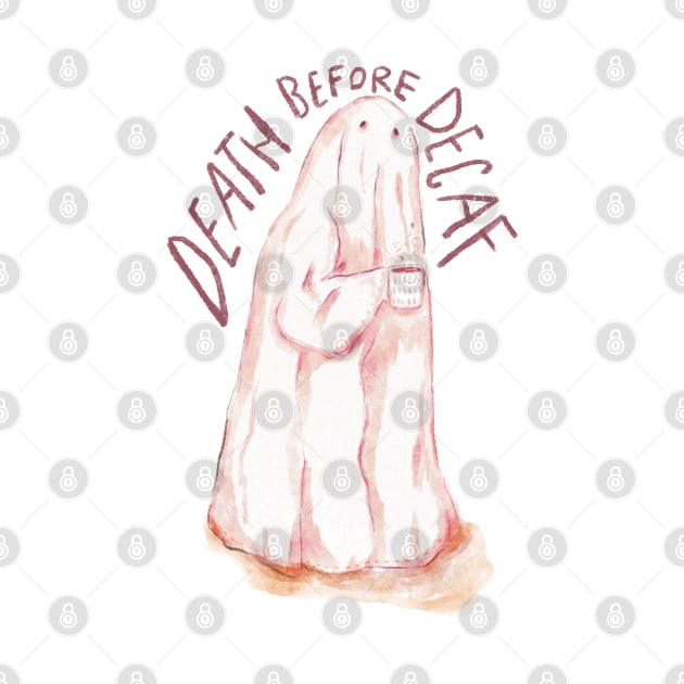 Death Before Decaf Ghost Illustration by lizillu