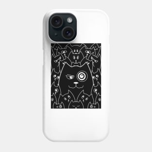 Qute Cartoon Cat Doodle / Cats Line Art Phone Case