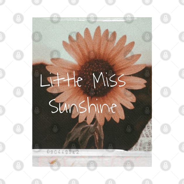 Little Miss Sunshine Sunflower Vintage retro aesthetic good vibes positivity inspiration good mood retro vibes butterfly flowers flower by AGRHouse