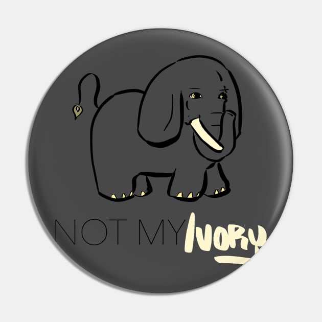 Not My Ivory T-Shirt Pin by AshBash201