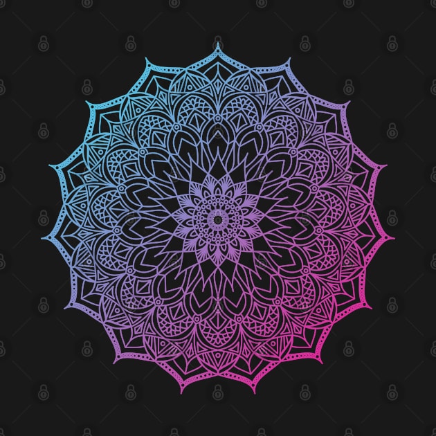 Mandala in blue and purple by Chigurena