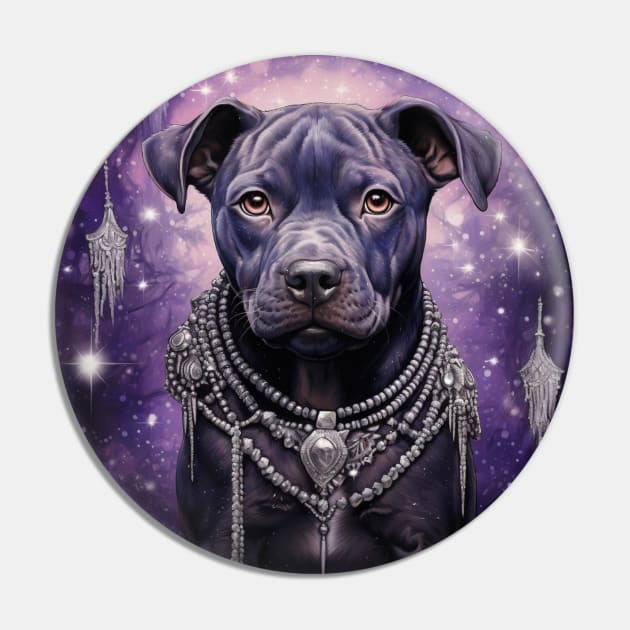 Jeweled Staffy Pin by Enchanted Reverie