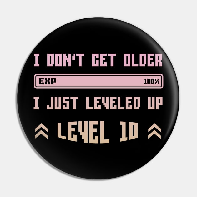 I Leveled Up 10th Birthday Funny Gamer Gaming Gift Idea Pin by Eugen_Design