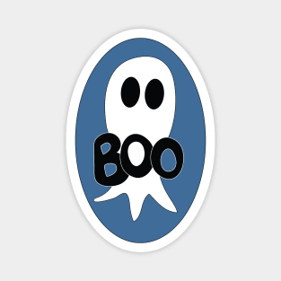 Cute Halloween ghost cartoon with BOO text Magnet