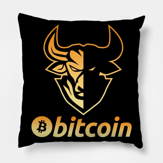 Bitcoin BTC coin Crypto coin Crytopcurrency Pillow by JayD World