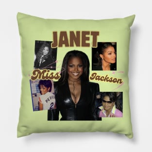 Janet Jackson Retro Graphic Pillow
